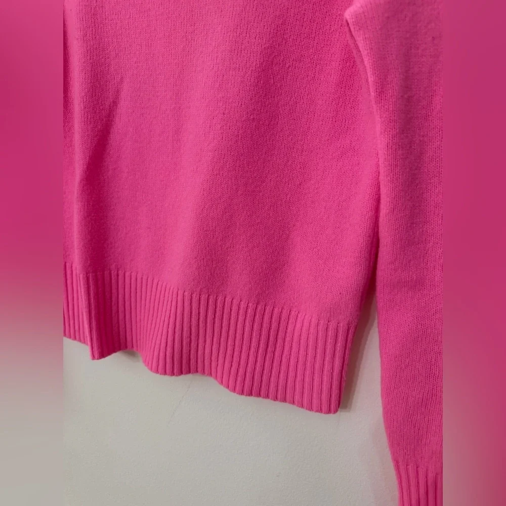 💖 J.Crew 100% Wool Crewneck Sweater – Hot Pink – XXS 💖